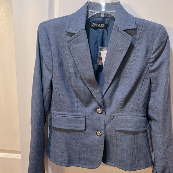 7th Avenue Design Studio New York & Company Chambray Jacket Blazer Size 0 - NWT - Picture 2 of 7